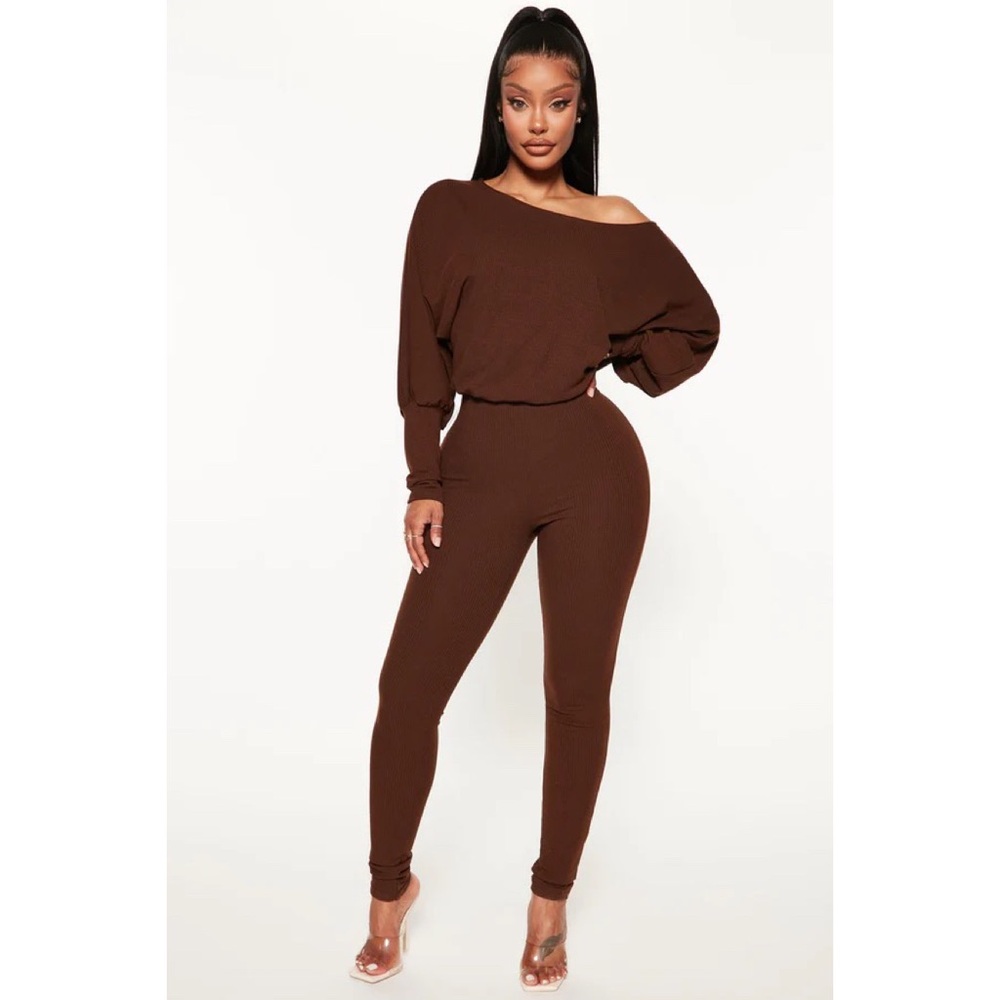 NEW Fashion Nova A Special Thing Chocolate Brown Jumpsuit Size Small (S)